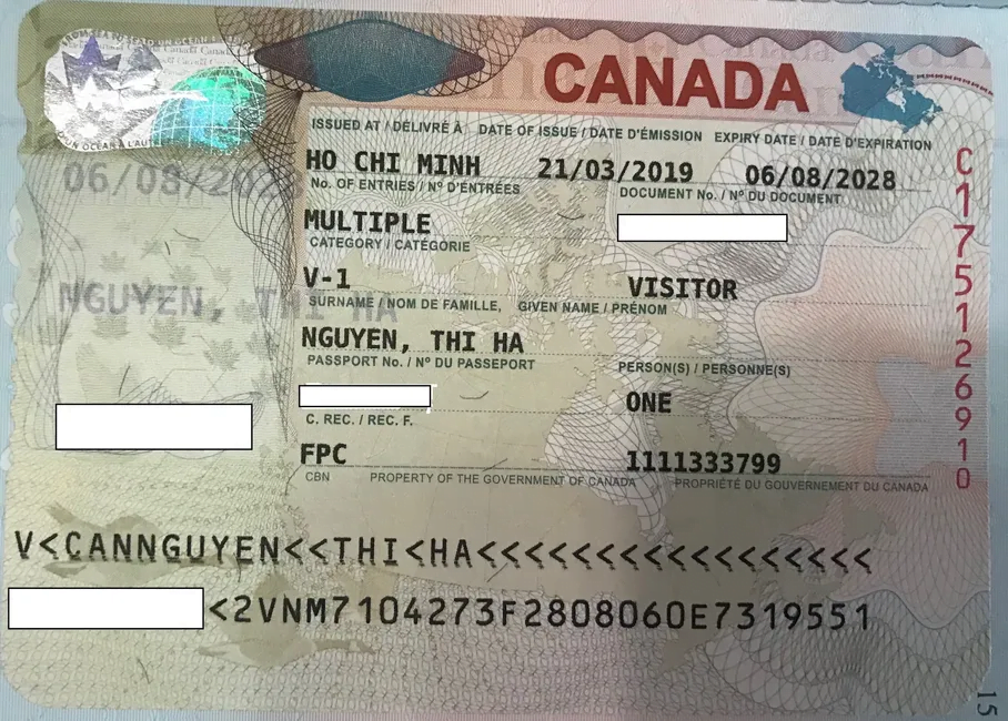 Hình ảnh visa du lịch Canada do Công Ty TNHH Đậu Visa cung cấp